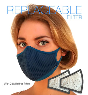 Aria Fashion N97 Face Mask with Replaceable Filter. 99.99% protection at PM2.5 Microns • Super-breathable outer with organic bamboo inner. - Aldha