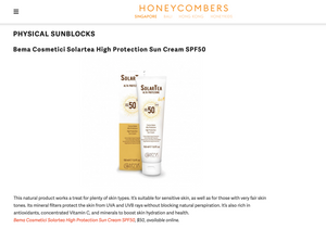 HoneyCombers: Bema Cosmetici Solartea High Protection Organic Sun Cream SPF 50