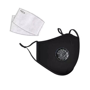 PM2.5 Anti-Pollution Face Mask Breathable Washable  with Activated Carbon Filter Respirator and Valve - Aldha